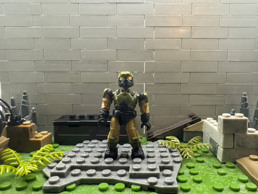 Old Articulation Masked Green And Tan Camo Marine